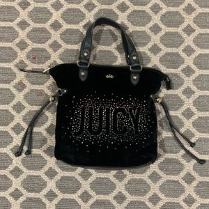 black juicy couture velvet rhinestone purse bag